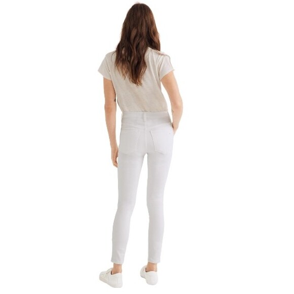 Madewell Taller Mid Rise Skinny Jeans Womens 34 Pure White Denim Button Up NWT - Picture 3 of 10